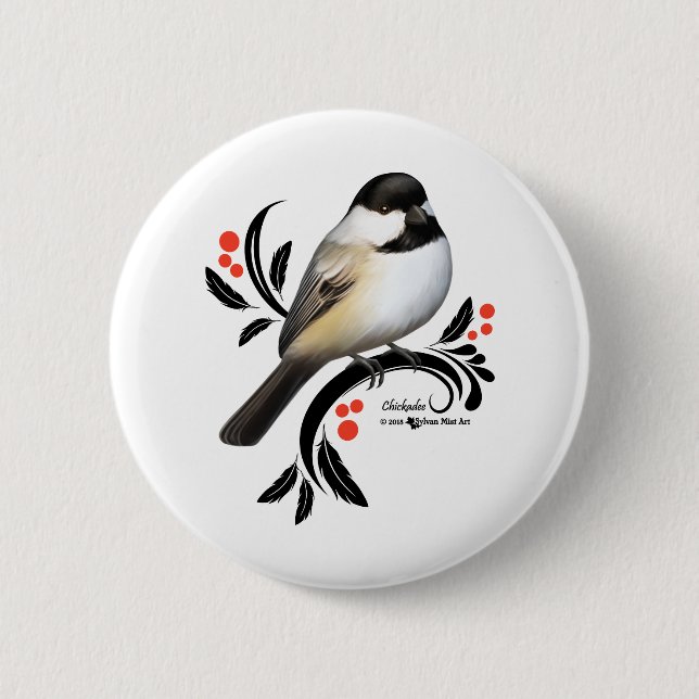 Chickadee 2 Inch Round Button (Front)