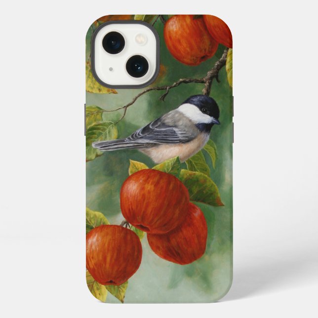 Chickadee and Apples iPhone Case (Back)