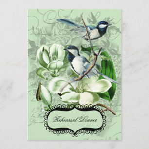 Chickadee and Magnolia Rehearsal Dinner Invitation