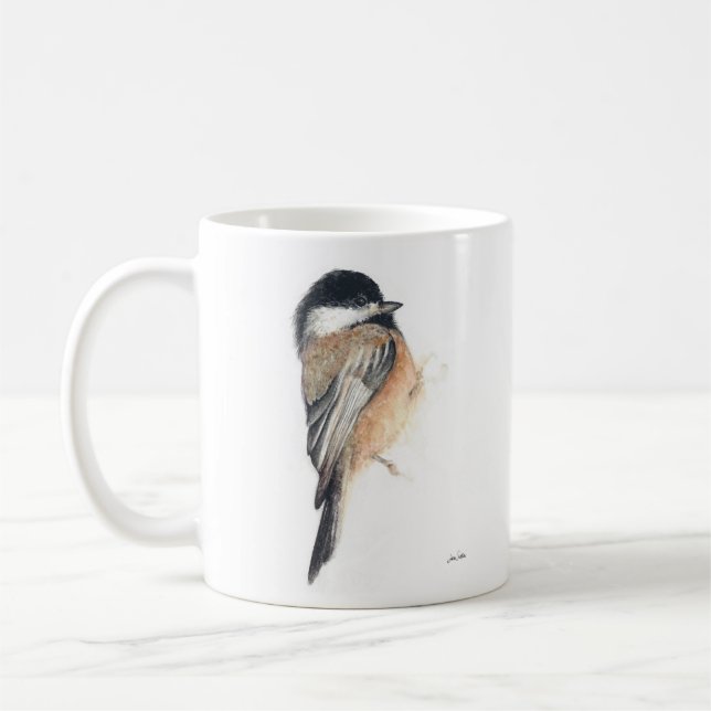 Chickadee Aquarelle Art Café Mug (Gauche)