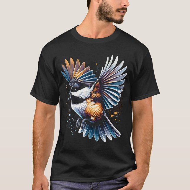 Chickadee Bird Lover Watcher Birding T-Shirt (Front)