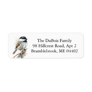 Chickadee Bird Nature Return Address             