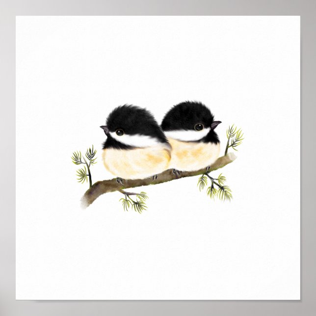 Chickadee Bird Poster Print (Front)