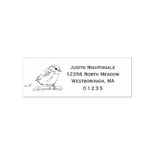 Chickadee Bird Songbird Custom Return Address Self-inking Stamp