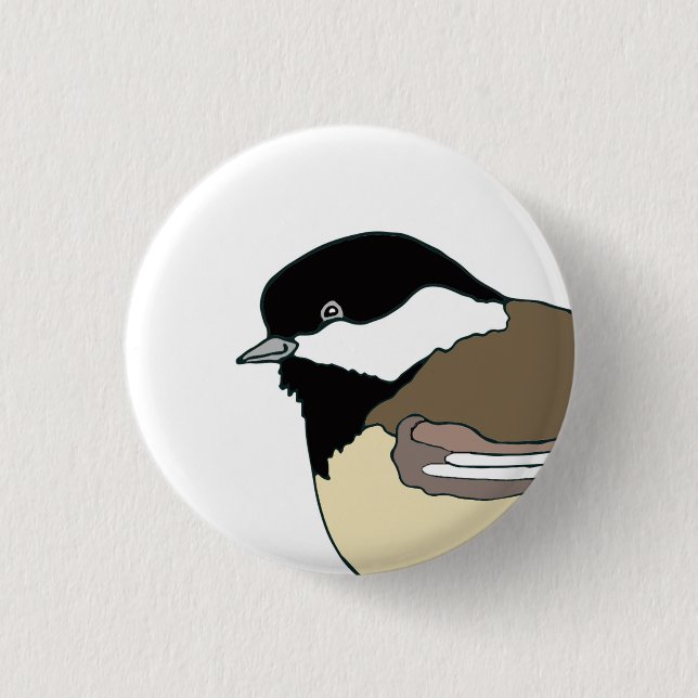 Chickadee button for bird lovers (Front)