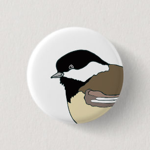 Chickadee button for bird lovers