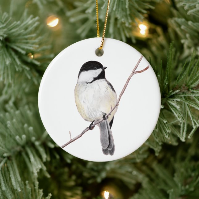 Chickadee Ceramic Ornament (Tree)