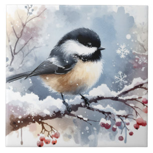 Chickadee Ceramic Tile