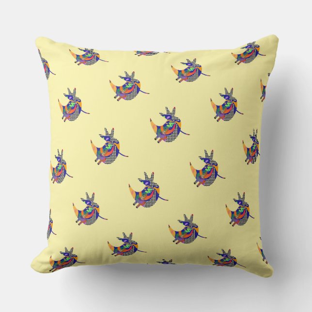 Chickadee Chickadee Kids Pale Yellow  Throw Pillow (Front)