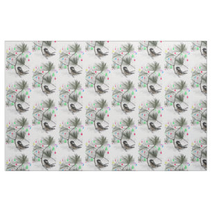 Chickadee Christmas Fabric