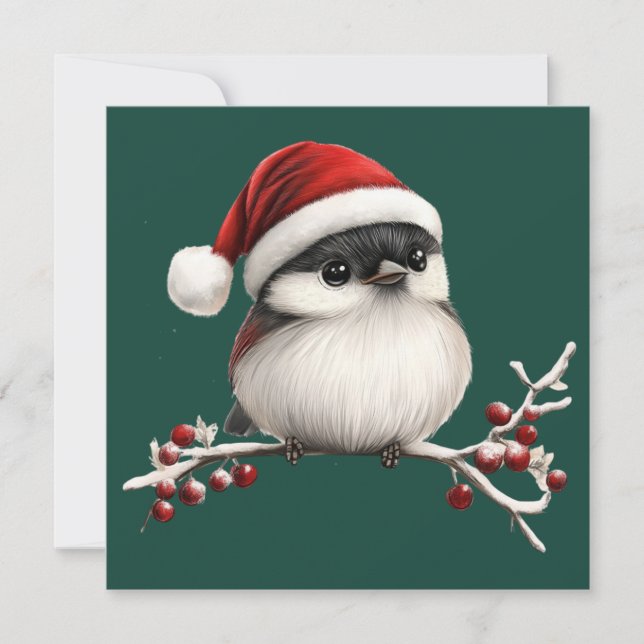 Chickadee Christmas Greeting Card (Front)