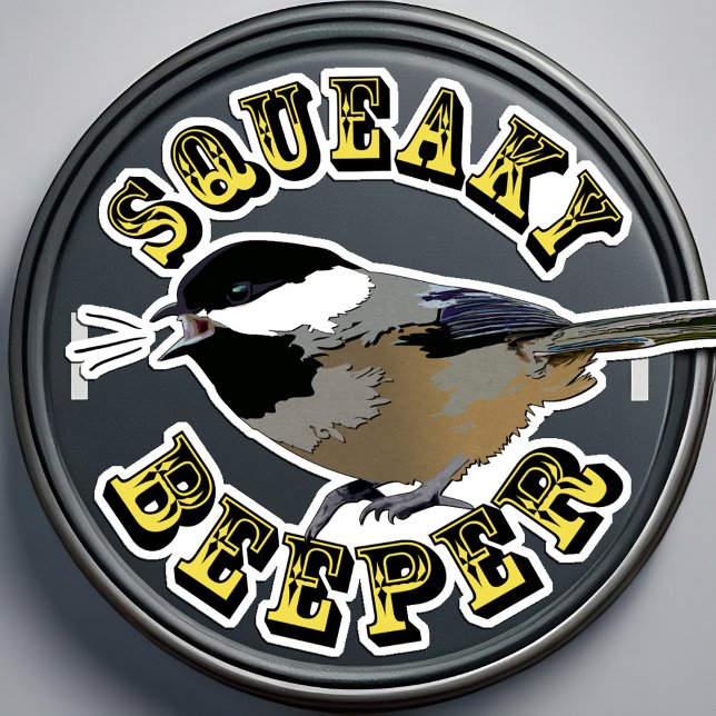 Chickadee Cute Bird Squeaky Beeper Funny Nature (Squeaky Beeper cute tweeting chickadee sticker for birdwatching enthusiasts)