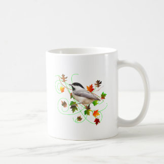 Chickadee & Fall Leaves Coffee Mug