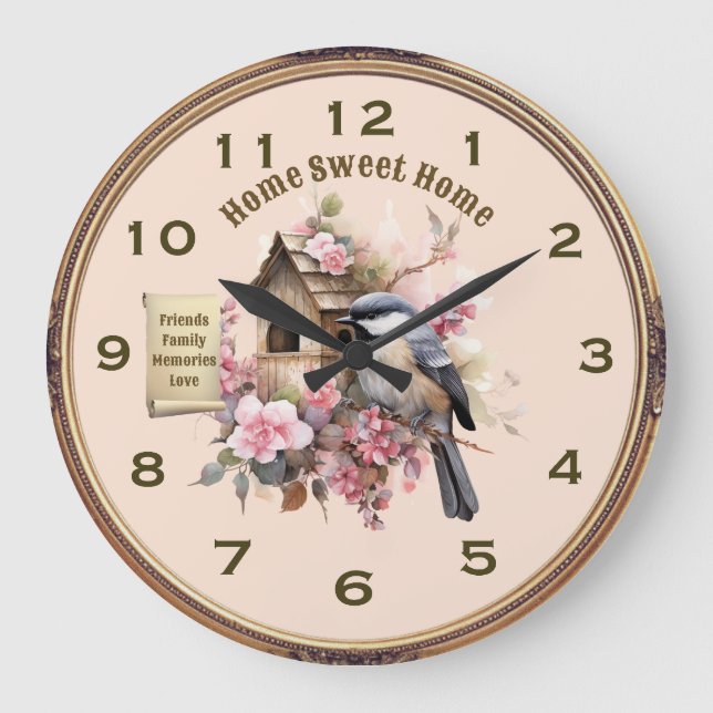 Chickadee Home Sweet Home Cuisine Horloge (Recto)