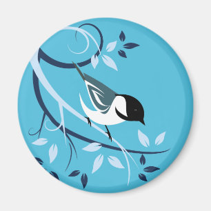 Chickadee In Tree Branch Magnet