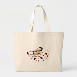 Chickadee Large Tote Bag