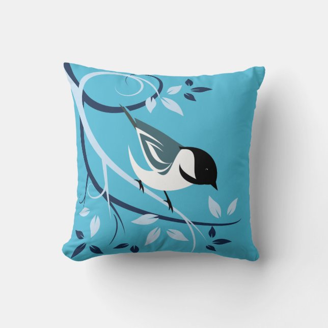 Chickadee Lover Gifts Throw Pillow (Front)