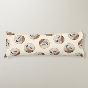 Chickadee on Birdhouse Painting Original Bird Art Body Pillow