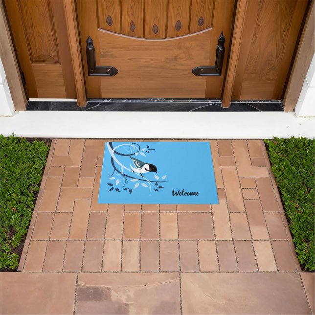 Chickadee On Branch Doormat (Outdoor)