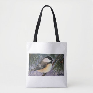 Chickadee on Branch Tote