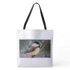 Chickadee on Branch Tote