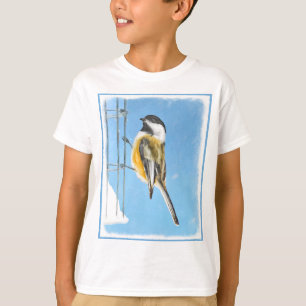 Chickadee on Feeder Painting - Original Bird Art T-Shirt