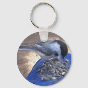 "Chickadee on my Knee" Keychain