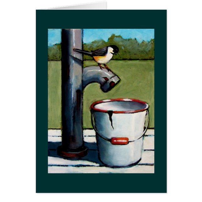 CHICKADEE ON PUMP PASTEL ART (Front)