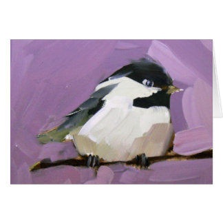 Chickadee on Purple