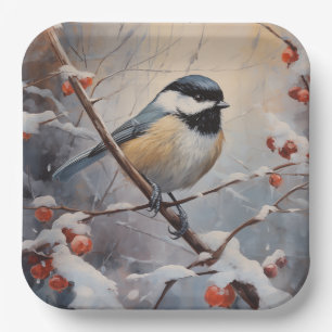 Chickadee Paper Plate