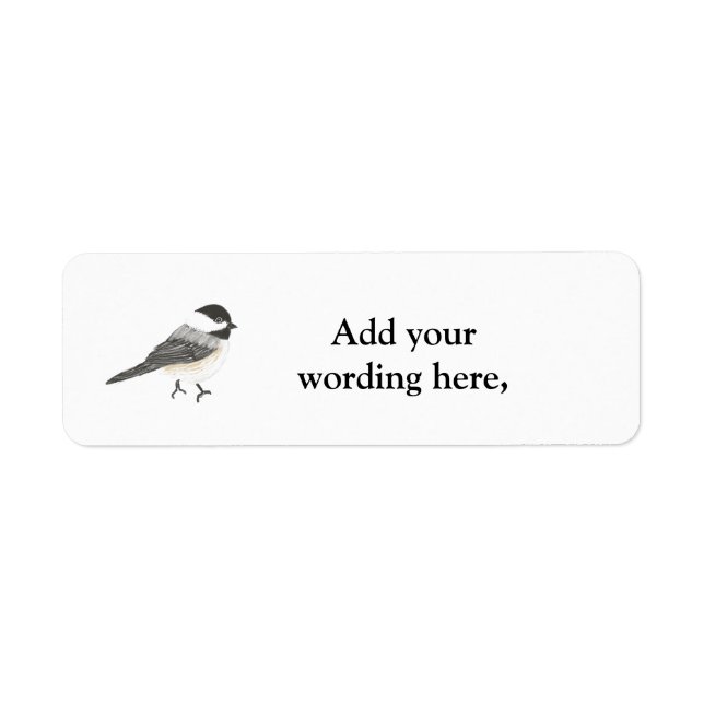 Chickadee return address labels, personalize, (Front)