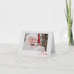 Chickadee & Santa Christmas Note Card