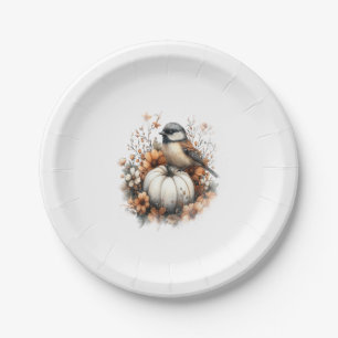 Chickadee Shirt Country Pumpkin Paper Plate