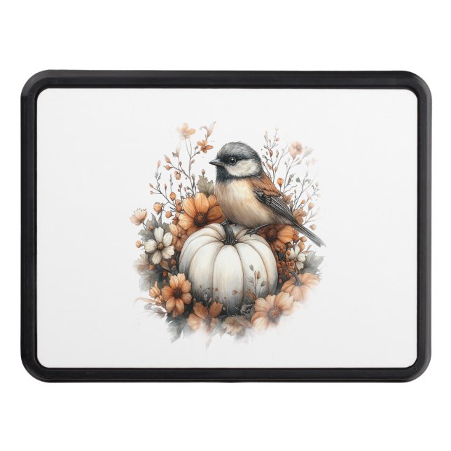 Chickadee Shirt Country Pumpkin Trailer Hitch Cover (Front)