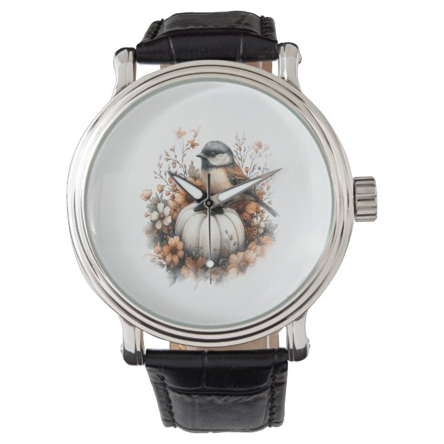 Chickadee Shirt Country Pumpkin Watch (Front)