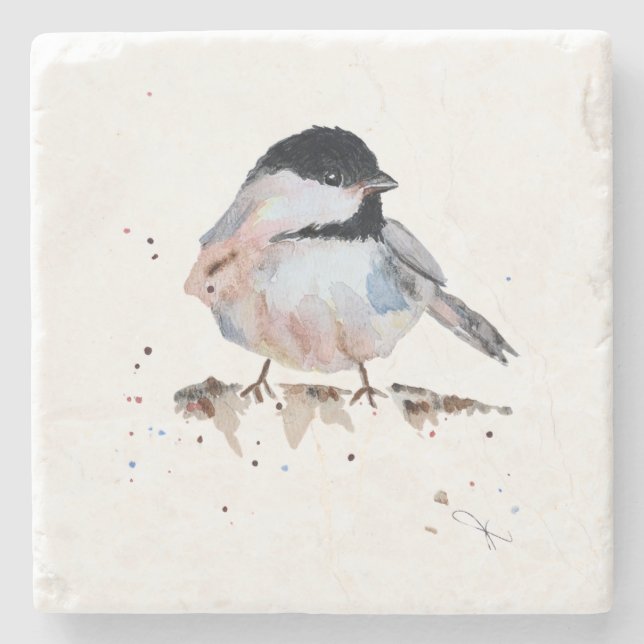 Chickadee Stone Coaster (Front)