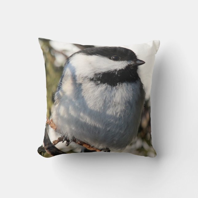 Chickadee Throw Pillow (Front)