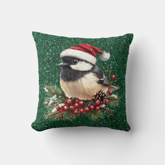 Chickadee Throw Pillow (Front)