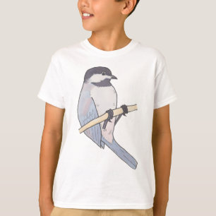 Chickadee watercolor bird species art T-Shirt