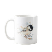 Chickadee Watercolor Flowers