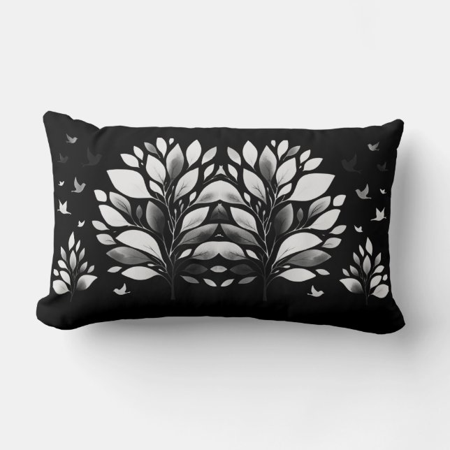 Chickadee Whispers Lumbar Pillow (Front)