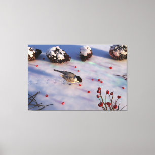 Chickadee Winter Canvas Print