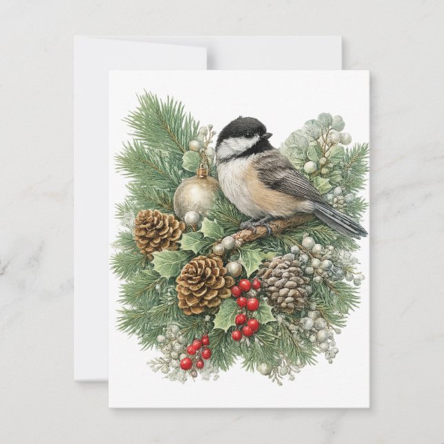 Chickadee Winter Songbirds Collection  Card (Front)
