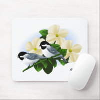 Chickadees and Dogwood Flower