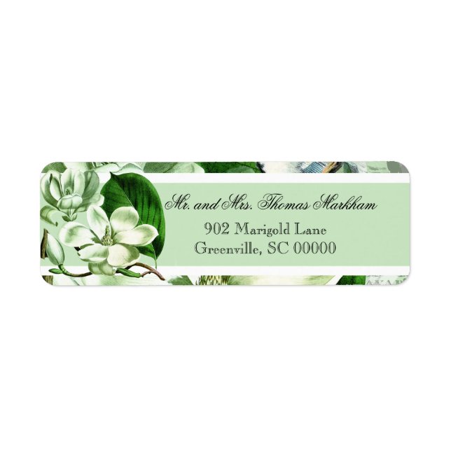 Chickadees and Magnolias Custom Address Labels (Front)