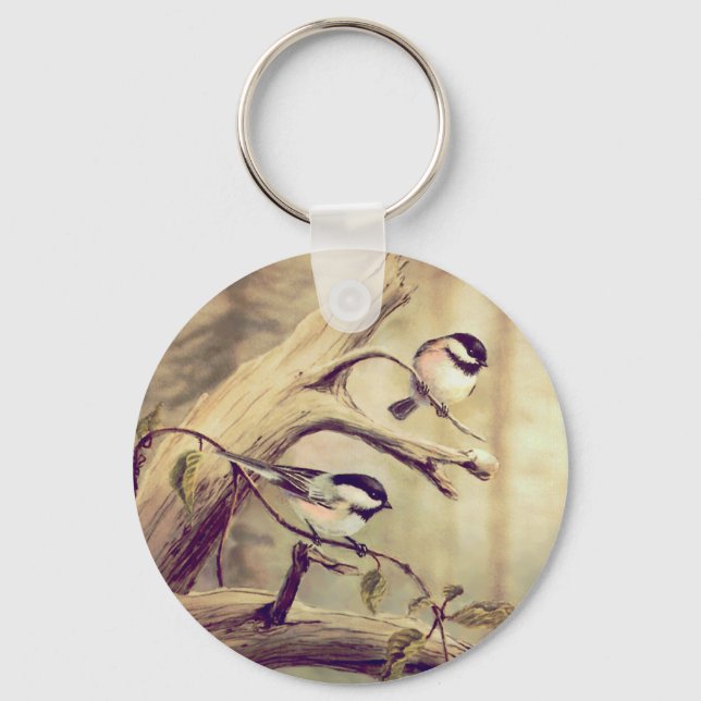 CHICKADEES by SHARON SHARPE Keychain (Front)