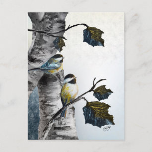 "Chickadees" [Design 2] Small  Postcard