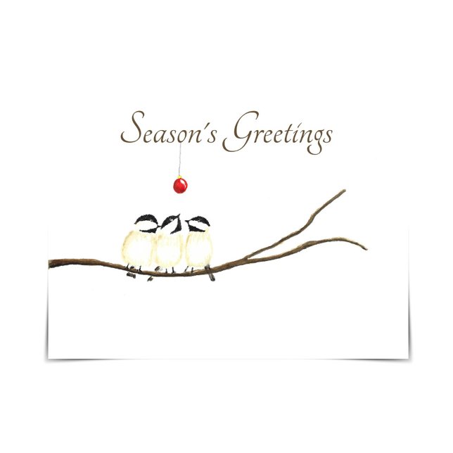 Chickadees en succursale regarder la carte d'ornem (Créateur téléchargé)