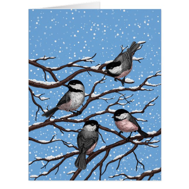 Chickadees in winter (Front)