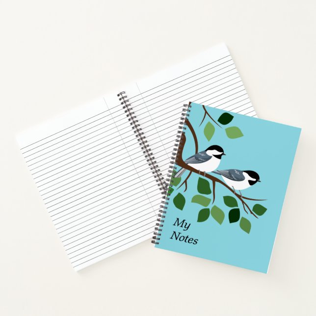 Chickadees On Tree Branch Notebooks (Inside)